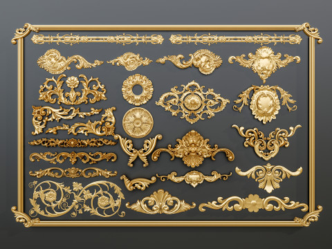 Classic carvings moldings 0 3D मॉडल