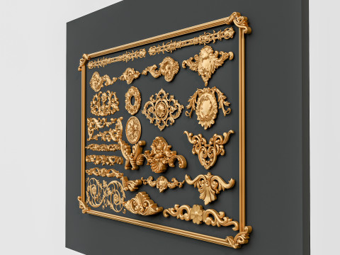 Classic carvings moldings 0 3D मॉडल