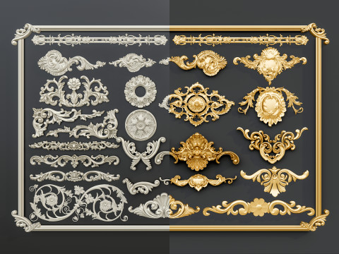 Classic carvings moldings 0 3D Model