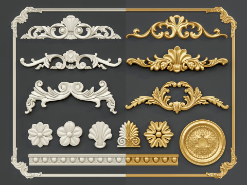 Classic carvings moldings 1 3D Model