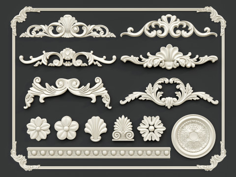 Classic carvings moldings 1 3D Model