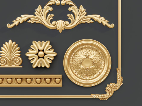 Classic carvings moldings 1 3D Model
