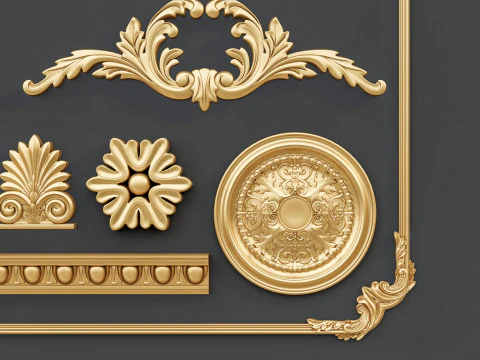 Classic carvings moldings 1 3D Model