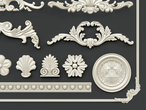 Classic carvings moldings 1 3D Model