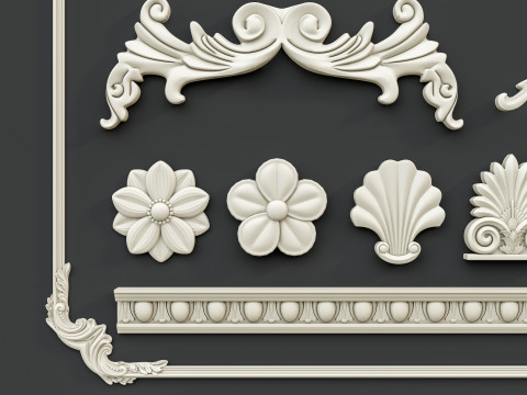 Classic carvings moldings 1 3D Model