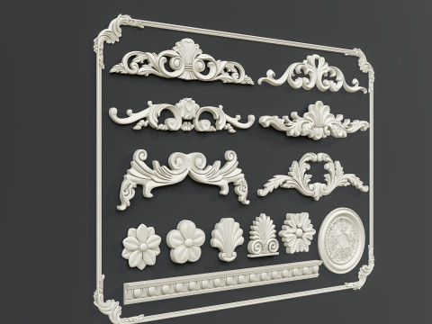 Classic carvings moldings 1 3D Model