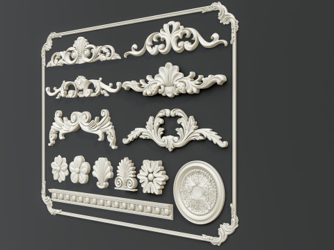 Classic carvings moldings 1 3D Model