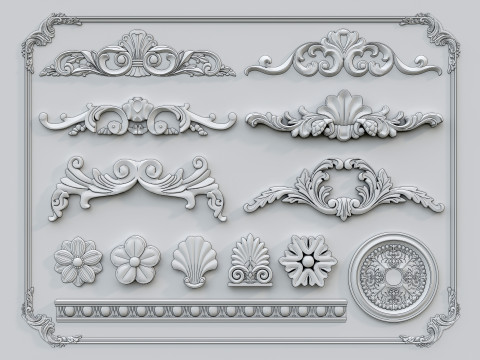 Classic carvings moldings 1 3D Model