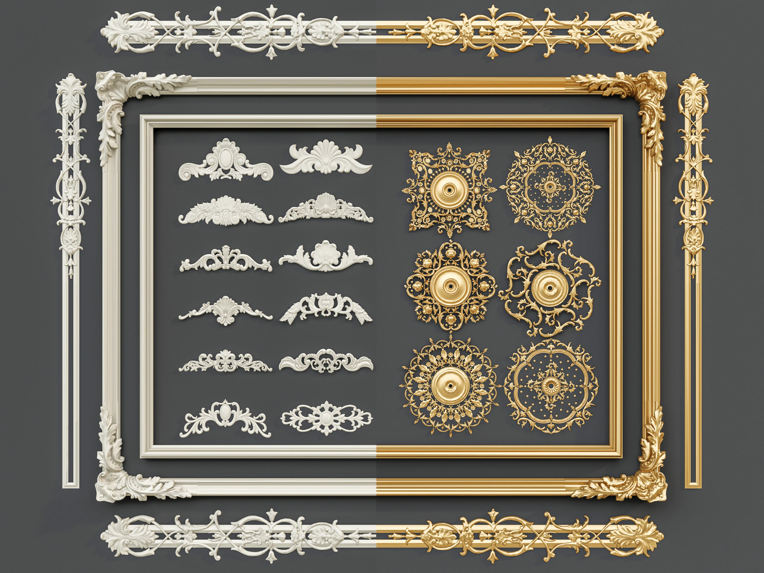 Molduras de esculturas clássicas 2 Modelo 3D .c4d .max .obj .3ds .fbx .stl .blend