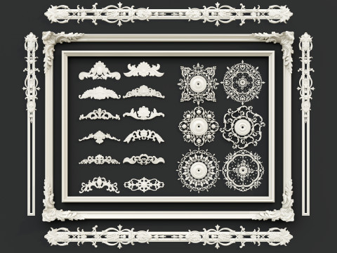 Classic carvings moldings 2 3D Модель