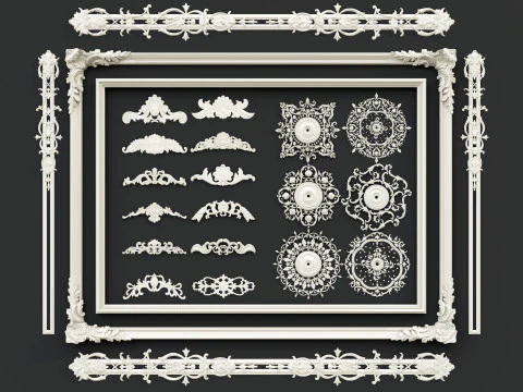 Molduras de esculturas cl&aacute;ssicas 2 Modelo 3D