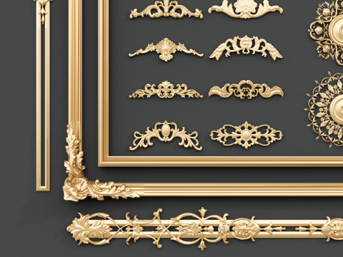Classic carvings moldings 2 3D Модель