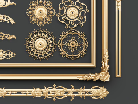 Classic carvings moldings 2 3D Модель