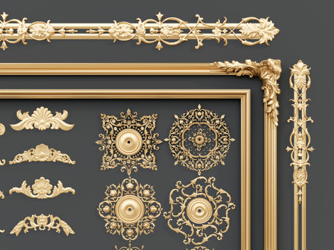 Classic carvings moldings 2 3D Модель