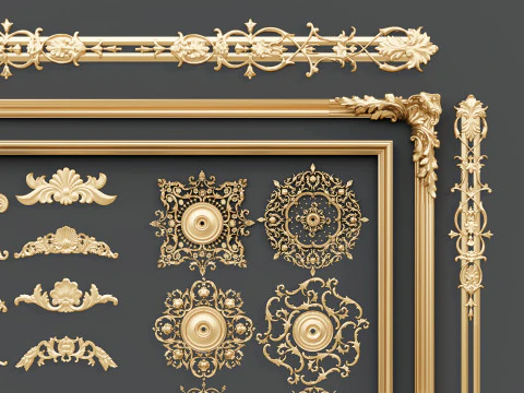 Molduras de esculturas cl&aacute;ssicas 2 Modelo 3D