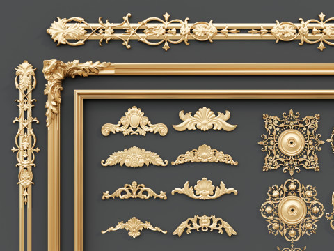 Classic carvings moldings 2 3D Модель