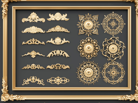Classic carvings moldings 2 3D Модель