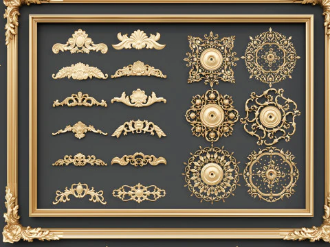 Molduras de esculturas cl&aacute;ssicas 2 Modelo 3D