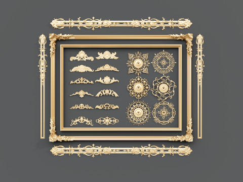 Classic carvings moldings 2 3D Модель