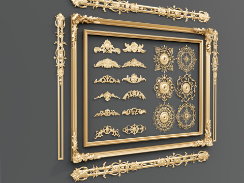Classic carvings moldings 2 3D Модель