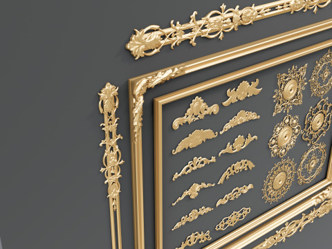 Classic carvings moldings 2 3D Модель