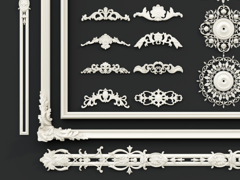 Classic carvings moldings 2 3D Модель