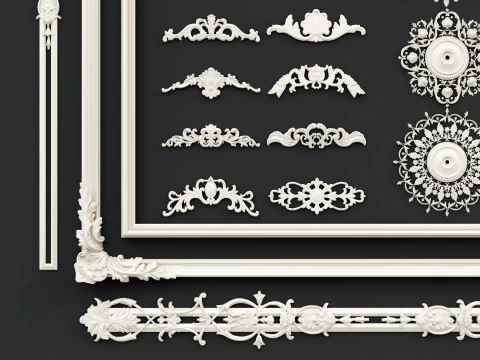 Molduras de esculturas cl&aacute;ssicas 2 Modelo 3D