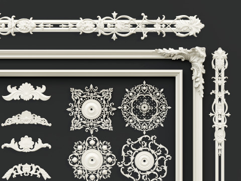 Classic carvings moldings 2 3D Модель
