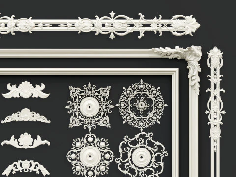 Molduras de esculturas cl&aacute;ssicas 2 Modelo 3D