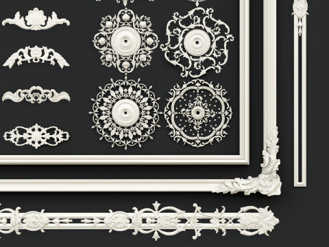 Classic carvings moldings 2 3D Модель