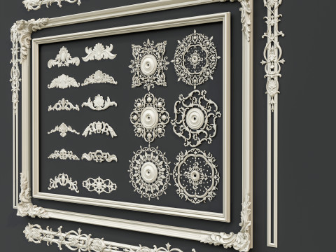 Classic carvings moldings 2 3D Модель