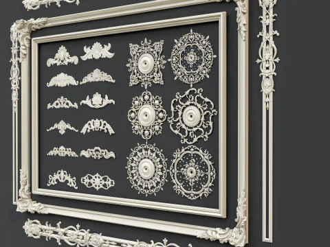 Molduras de esculturas cl&aacute;ssicas 2 Modelo 3D