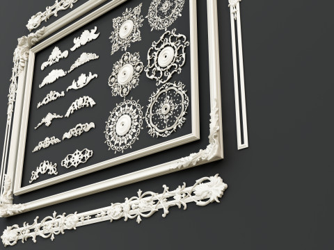 Classic carvings moldings 2 3D Модель