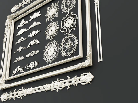 Molduras de esculturas cl&aacute;ssicas 2 Modelo 3D