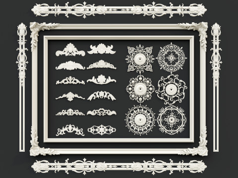 Classic carvings moldings 2 3D Модель