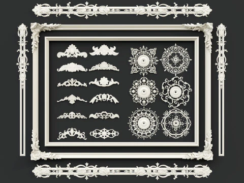 Molduras de esculturas cl&aacute;ssicas 2 Modelo 3D