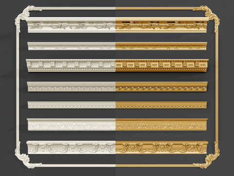Classic carvings moldings 3 3D Model