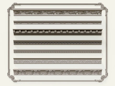 Molduras de esculturas cl&aacute;ssicas 3 Modelo 3D