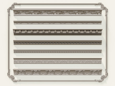 Classic carvings moldings 3 3Dモデル
