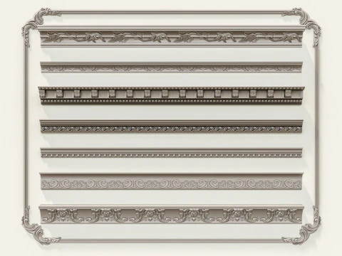 Molduras de esculturas cl&aacute;ssicas 3 Modelo 3D