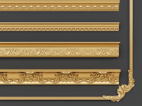 Molduras de esculturas cl&aacute;ssicas 3 Modelo 3D