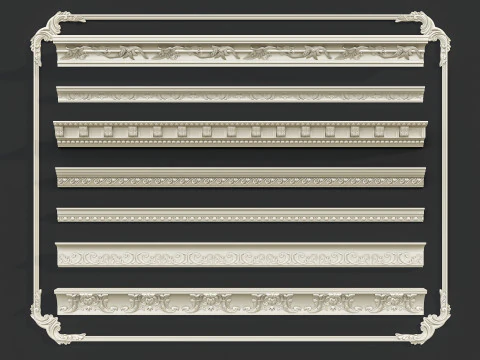Molduras de esculturas cl&aacute;ssicas 3 Modelo 3D