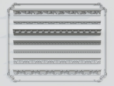 Classic carvings moldings 3 3Dモデル