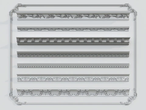 Molduras de esculturas cl&aacute;ssicas 3 Modelo 3D