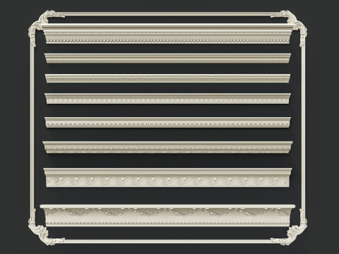 Classic carvings moldings 4 3D Модель
