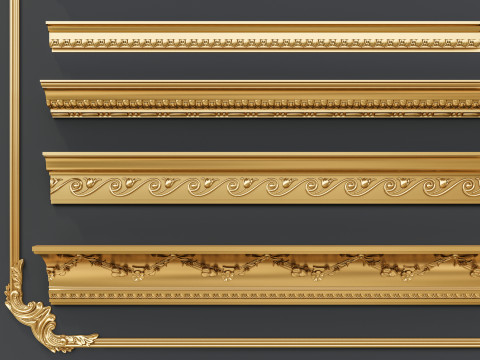 Classic carvings moldings 4 3D Модель