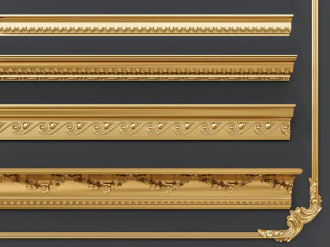 Classic carvings moldings 4 3D Model