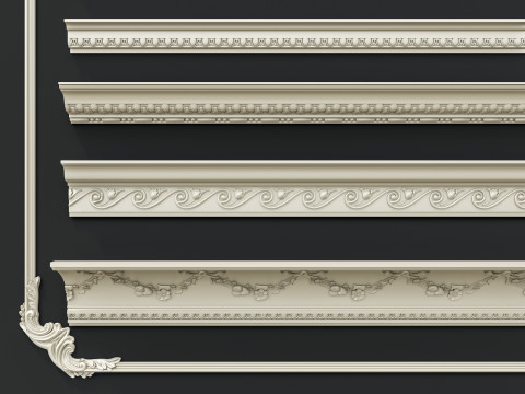 Classic carvings moldings 4 3D Модель