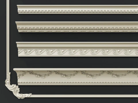 Classic carvings moldings 4 3D Model