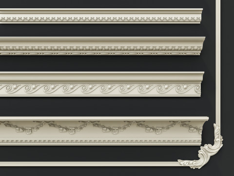 Classic carvings moldings 4 3D Модель